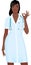 African American Woman doctor in medical uniform showing sign ok