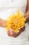 African American woman holding spaghetti