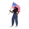 African american woman holding usa flag girl celebrating 4th of july independence day concept
