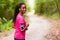 African american woman jogger portrait - Fitness, people and h