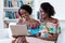 African american women shopping online