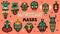 African ancient masks. Tribe ethnic mask, ritual totem religion face masks, aztec, african and hawaiian aboriginal masks