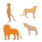 African Animals Silhouettes Made as Stickers