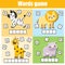 African animals. Write missing letters and complete words. Crossword for kids and toddlers. Educational children game