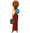 African arab iran worker lady with briefcase flat cartoon vector illustration solated on background