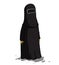 African or arabian woman dressed in black traditional burka