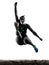 African athlete athletics long jump woman isolated white backgro