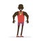 African athlete with a gold medal. Man winner. Character vector flat illustration people.