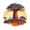 African baobab tree VECTOR ART
