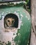 African Barn Owl sitting in a clay jug