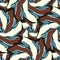 African based twirl flower type seamless pattern