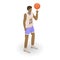 African basketball man icon, isometric style