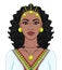 African beauty: animation portrait of the  beautiful black woman in a Afro-hair and gold jewelry.