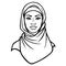 African beauty: animation portrait of the  beautiful black woman in a hijab.