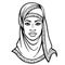 African beauty: animation portrait of the  beautiful black woman in a hijab.