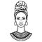African beauty: animation portrait of the  beautiful black woman in a turban.