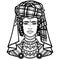 African beauty: animation portrait of the beautiful woman in a turban.