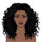 African beauty. Animation portrait of the young beautiful black woman with curly hair.