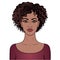 African beauty. Animation portrait of the young beautiful black woman with curly hair.