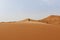 African berber walking in Sahara desert dunes.