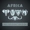 African big five animals and pattern