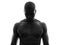 African black man topless looking down sad silhouette
