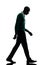 African black man walking looking down sad silhouette