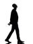 African black man walking looking up smiling silhouette