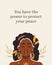 African boho black woman portrait ethnic culture inspiration phrase poster template vector flat