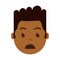 African boy head emoji with facial emotions, avatar character, man grieved face with different male emotions concept