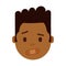 African boy head emoji with facial emotions, avatar character, man shut up face with different male emotions concept