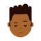 African boy head emoji with facial emotions, avatar character, man sorrowful face with different male emotions concept