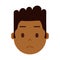 African boy head emoji with facial emotions, avatar character, man sorrowful face with different male emotions concept