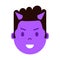 African boy head emoji personage icon with facial emotions, avatar character, man devil face with different male