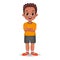 african boy kid standing with hands crossed vector