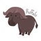 African buffalo. Child fun pattern icon.