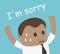 African Businessman hand up shock and says i am sorry illustration