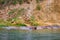 African common hippopotamus Hippopotamus amphibius lying in the water of the Kazinga Channel, Lake Edward, Uganda