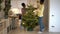 African couple create minimalist Christmas tree, black man and woman decorate home for christmastime