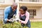 African couple gardening