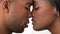 African couple kissing