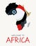 African crowned crane map illustration