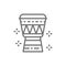 African Djembe drum line icon.