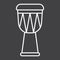 African Djembe Drum line icon, music