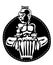 African drummer. Percussion players. Tribal bongo or djembe music. Sticker logo