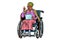 African elderly woman disabled person in a wheelchair, isolate