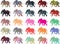 African Elephant Color Silhouettes