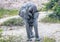 African Elephant drinking at a waterhole in the Nxai Pan National Park in Botswana