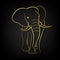 African elephant with golden border elements