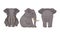 African Elephant with Grey Skin and Trunk in Different Poses Vector Set